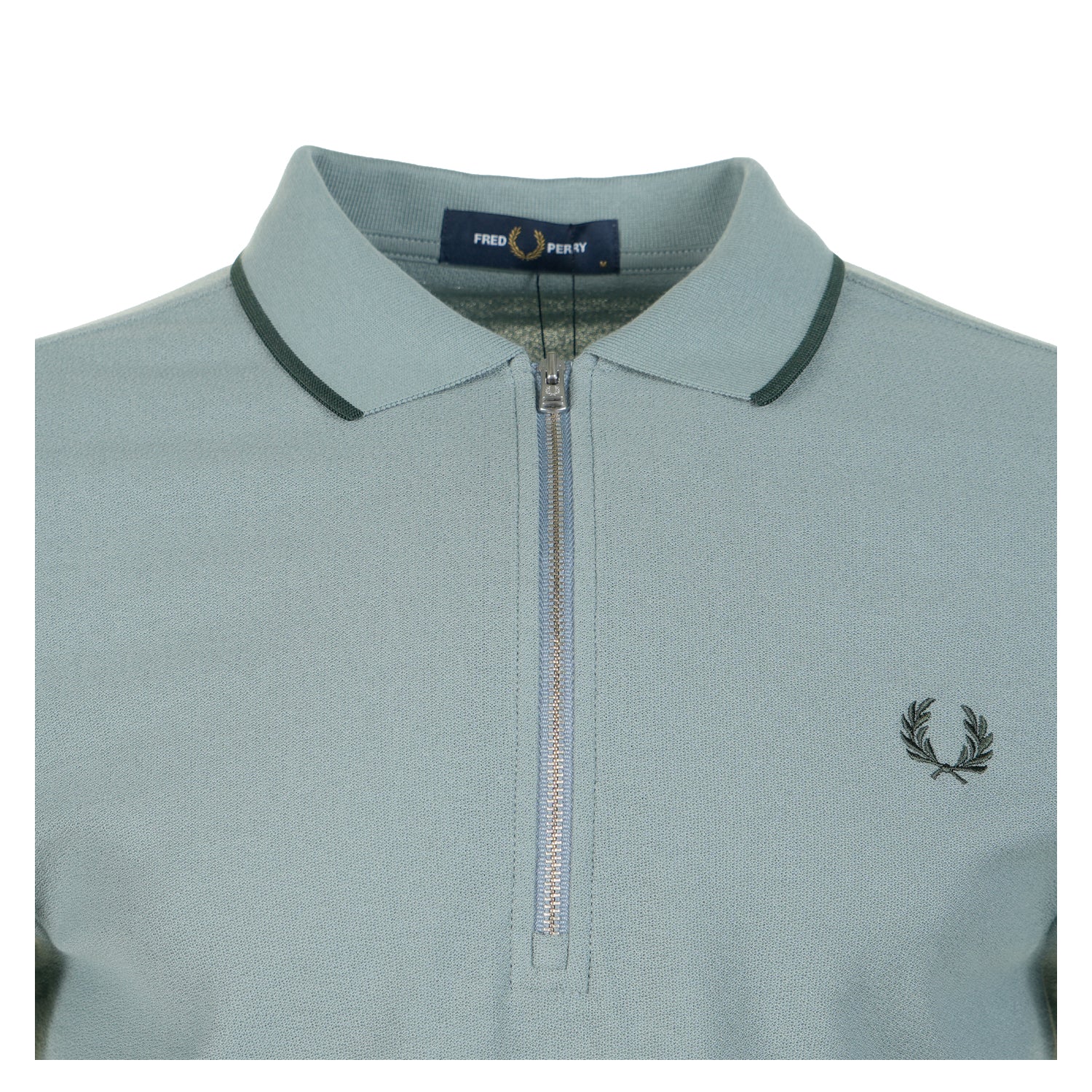 Crepe Pique Zip Neck Polo Shirt Stockport Blue