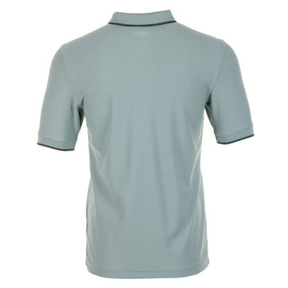Crepe Pique Zip Neck Polo Shirt Stockport Blue