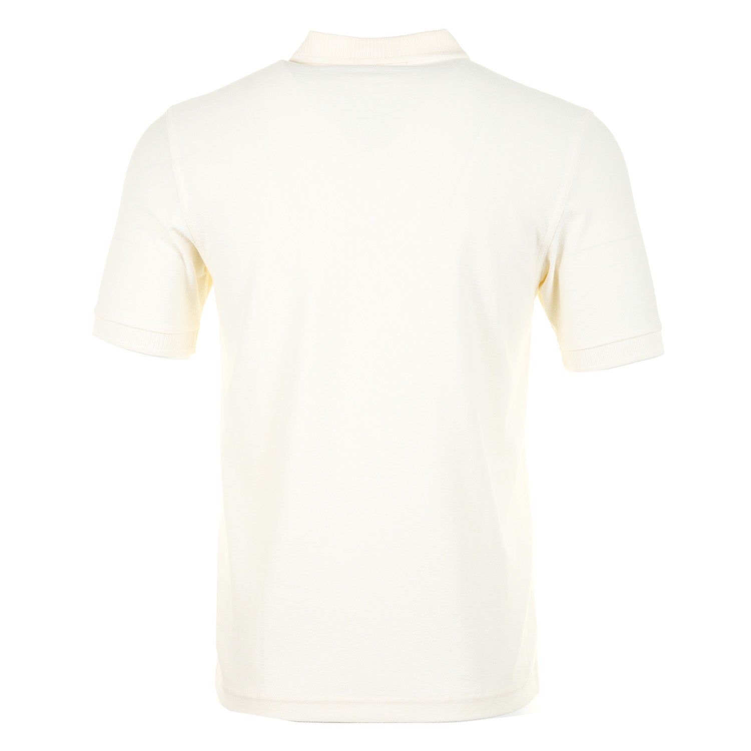 Crepe Pique Zip Neck Polo Shirt Ecru