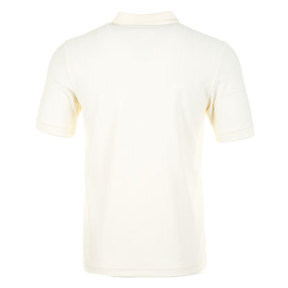 Crepe Pique Zip Neck Polo Shirt Ecru