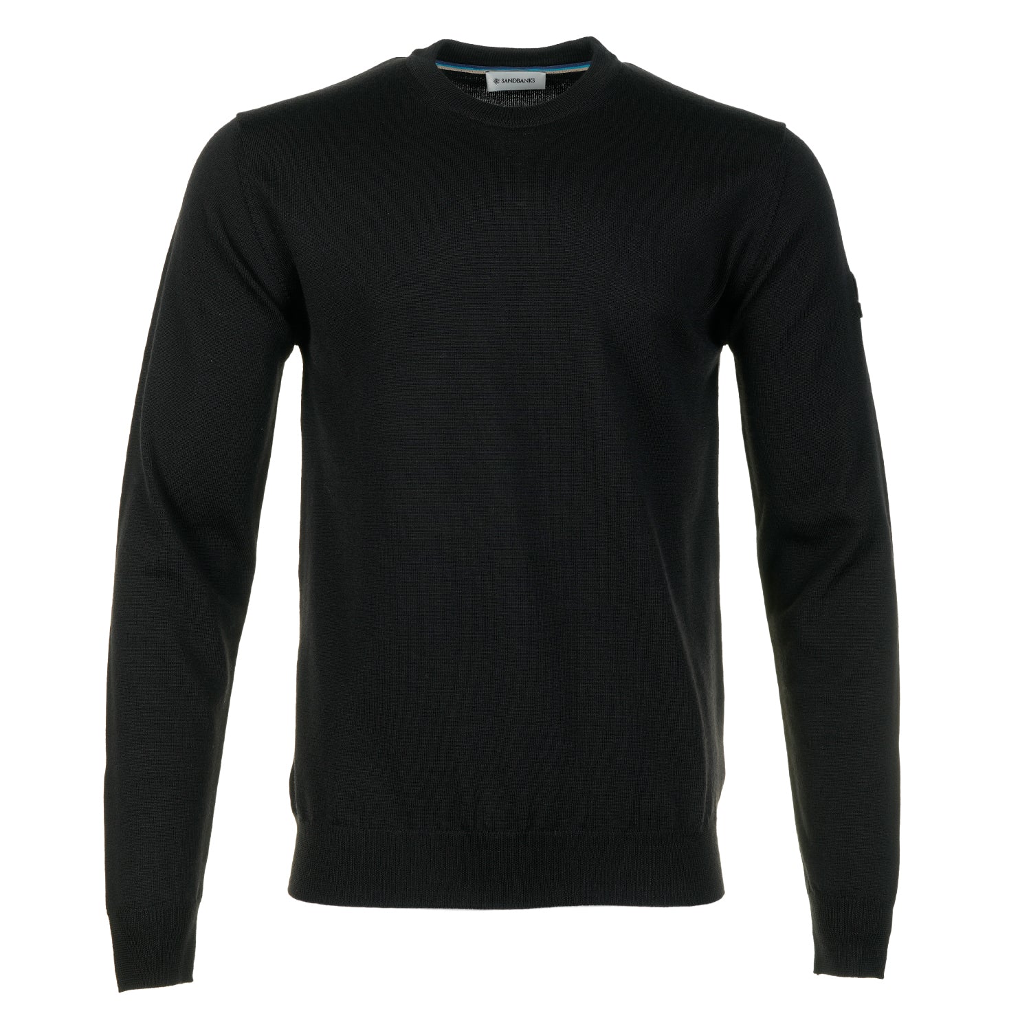 Merino Wool Crew Neck Jumper Black
