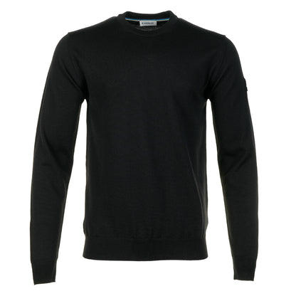Merino Wool Crew Neck Jumper Black