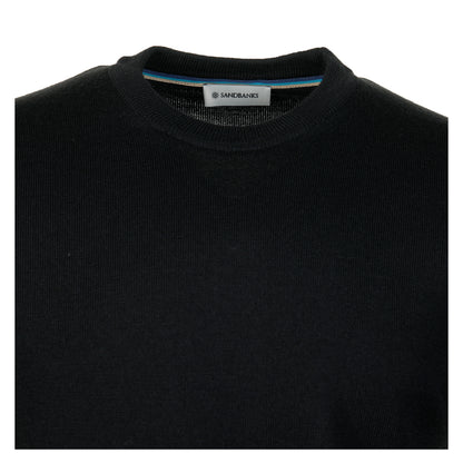 Merino Wool Crew Neck Jumper Black