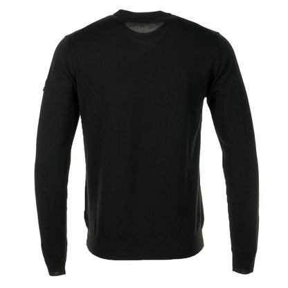 Merino Wool Crew Neck Jumper Black