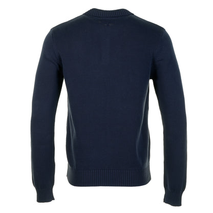 Damarindo Long Sleeve Knitted Polo Shirt Maritime Blue Gardenia