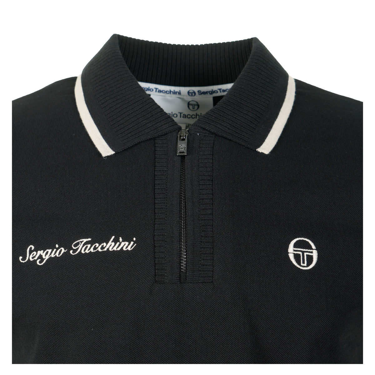 Davide Zip Polo Shirt Black