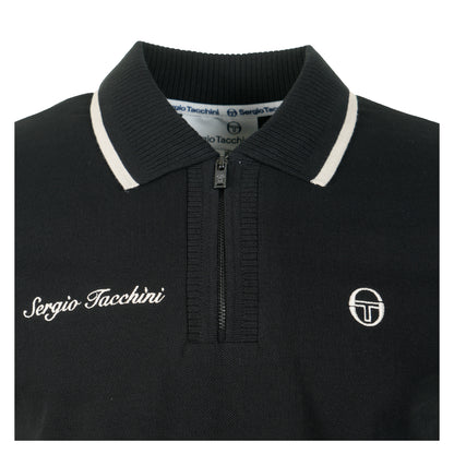 Davide Zip Polo Shirt Black