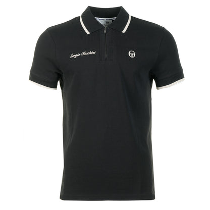 Davide Zip Polo Shirt Black