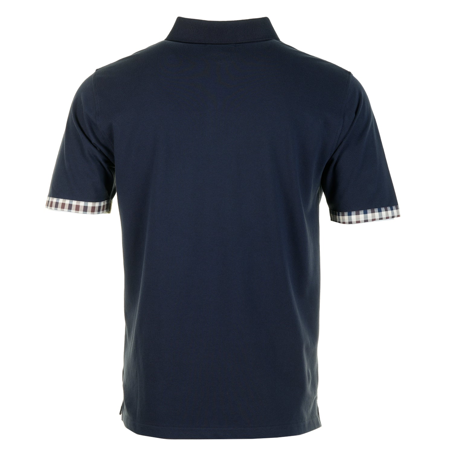 Active Club Check Pique Sleeve Detail Polo Shirt Navy