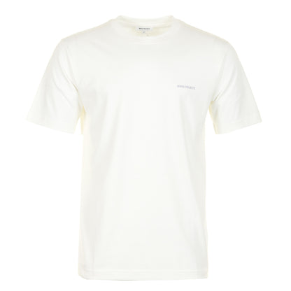 Dyrehaven Organic Logo Print T Shirt White Aleutian Blue