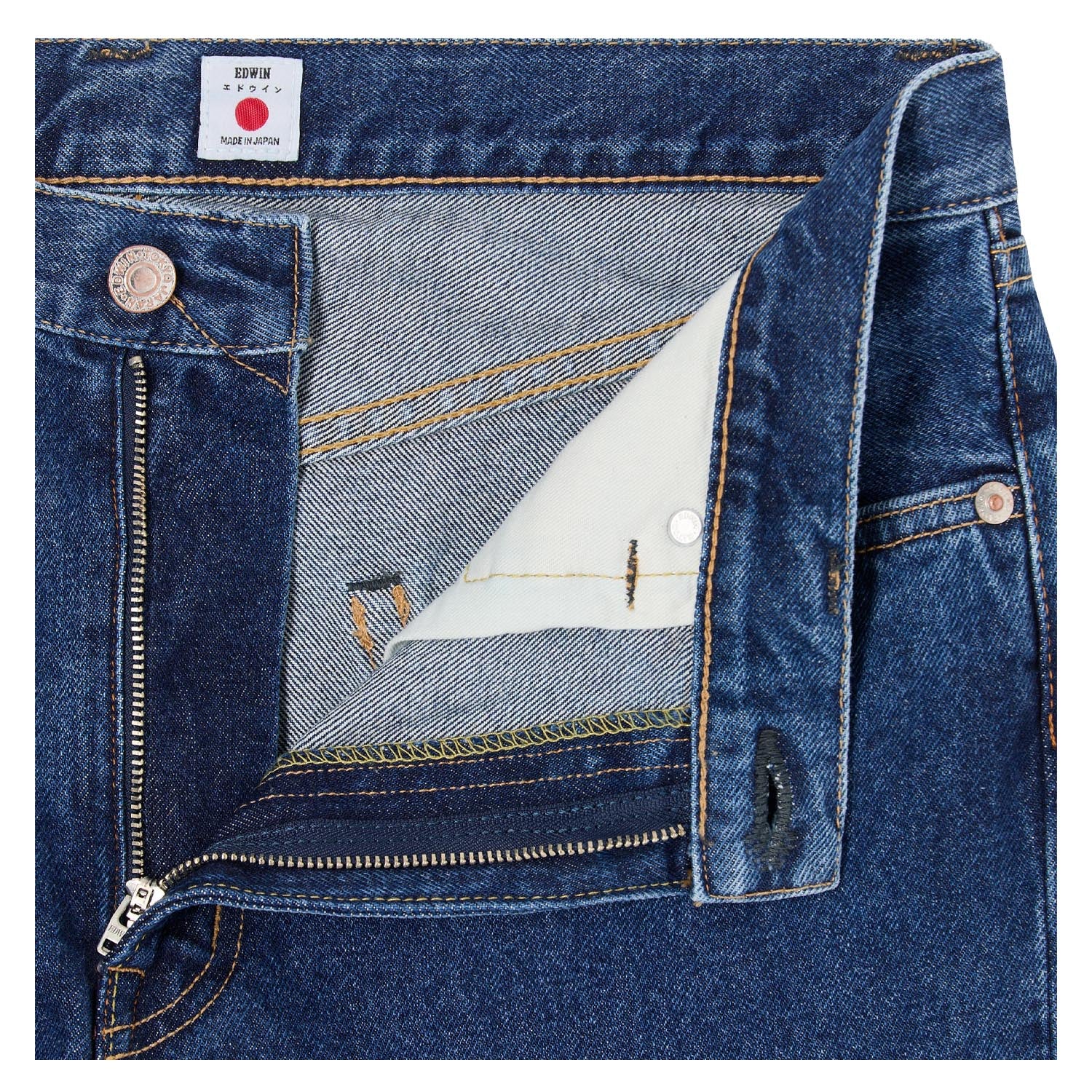 Regular Straight Jeans Kaihara Pure Indigo Opened Denim Blue Mid Used