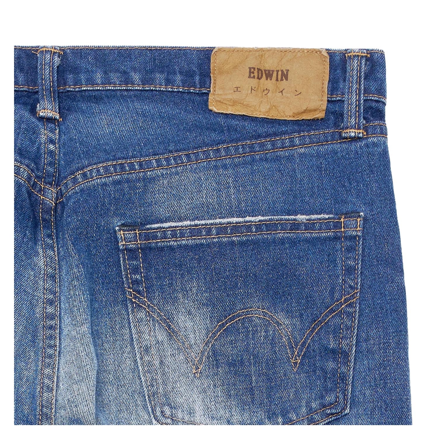 Regular Tapered Jeans Kaihara Stretch 017J Blue Mid Dark Used