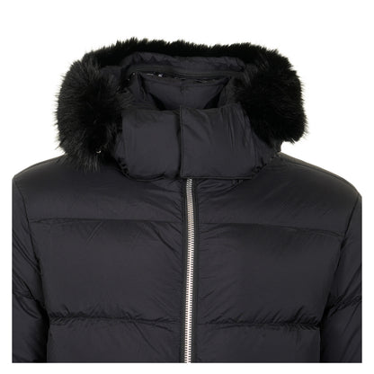 Everest 3Q Puffer Jacket Fur Hood Black