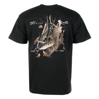 Short Sleeve Feather Progress T Shirt Black