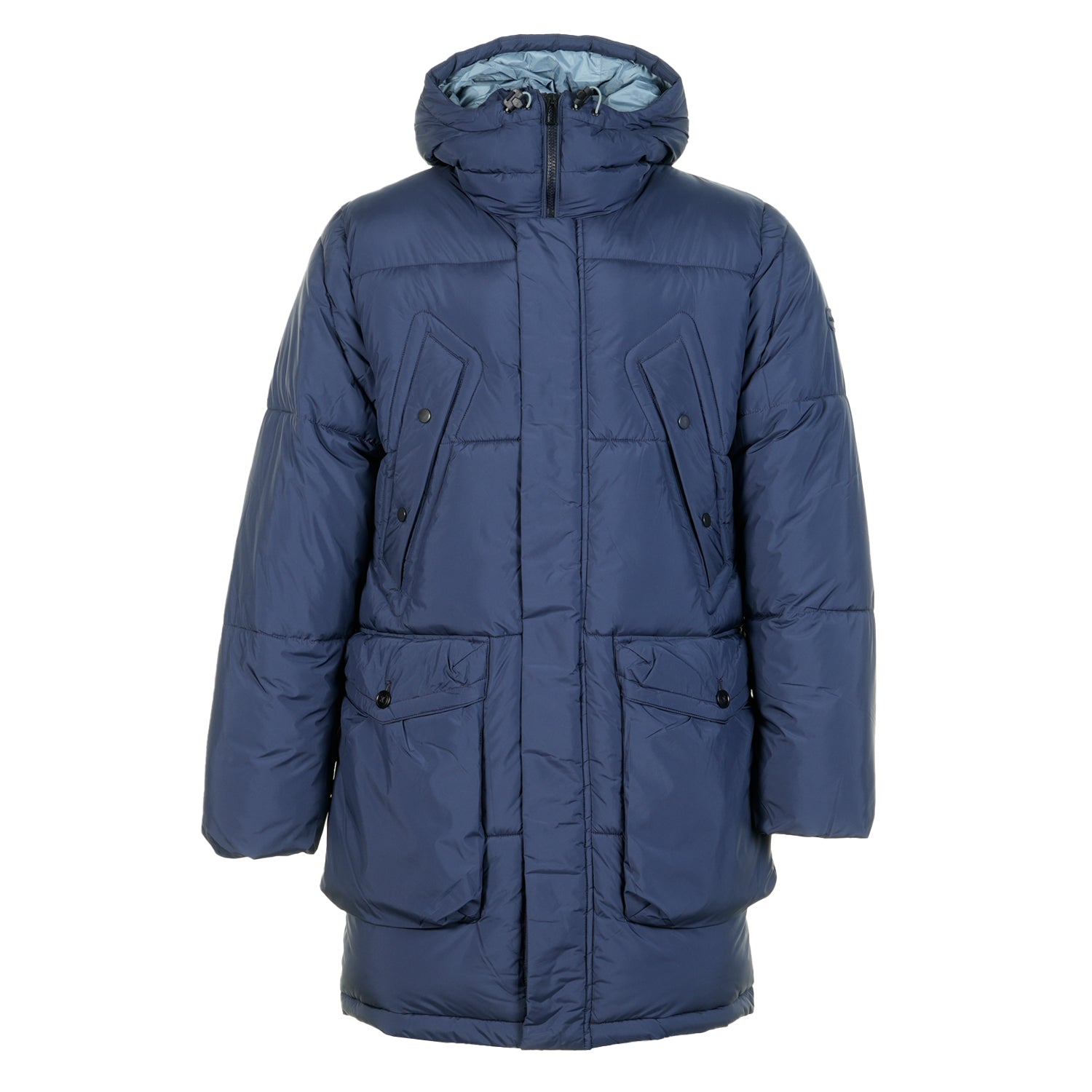 Fibre Down Long Hooded Parka Navy