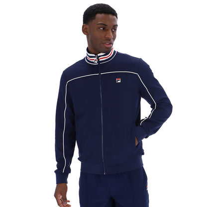 Model wearing Fila Frederico Track Jacket Fila Navy