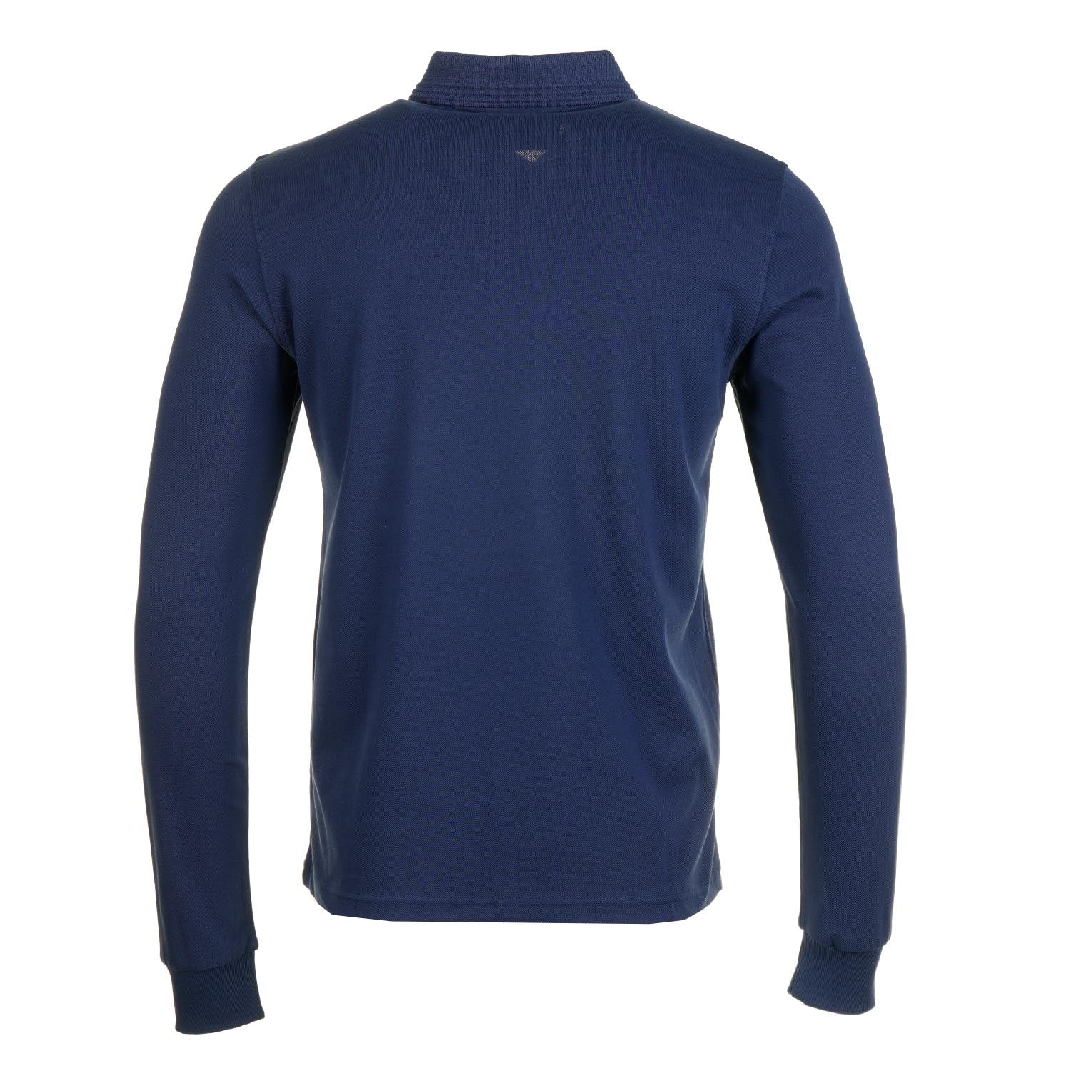 Emiliano Long Sleeve Zip Polo Raised Tipping Navy