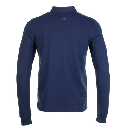 Emiliano Long Sleeve Zip Polo Raised Tipping Navy