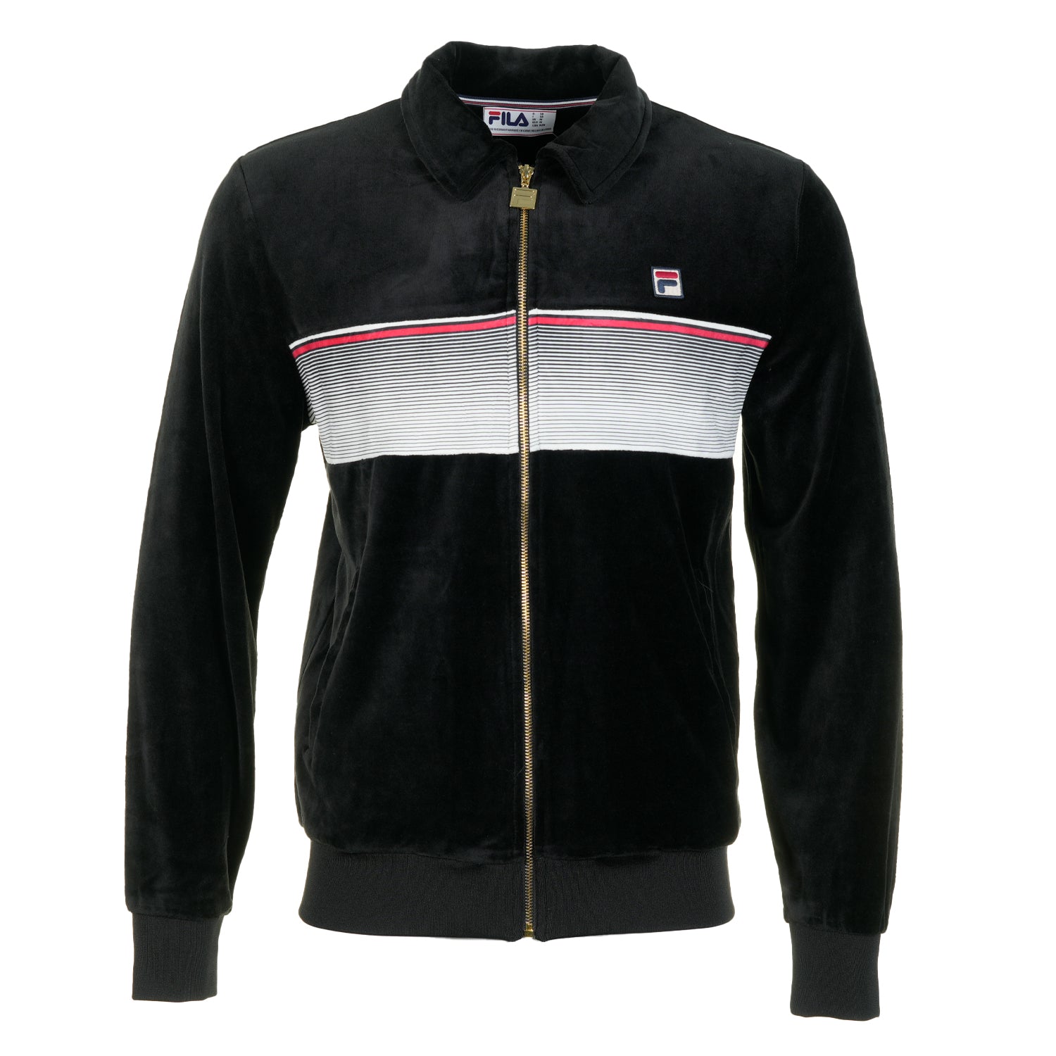 Fila Malaki Track Top Black Gardenia Fila Red
