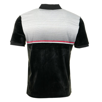 Paco Short Sleeve Zip Polo Shirt Black Gardenia Fila Red