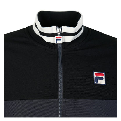 Tiebreaker Track Top Black Charcoal Gardenia
