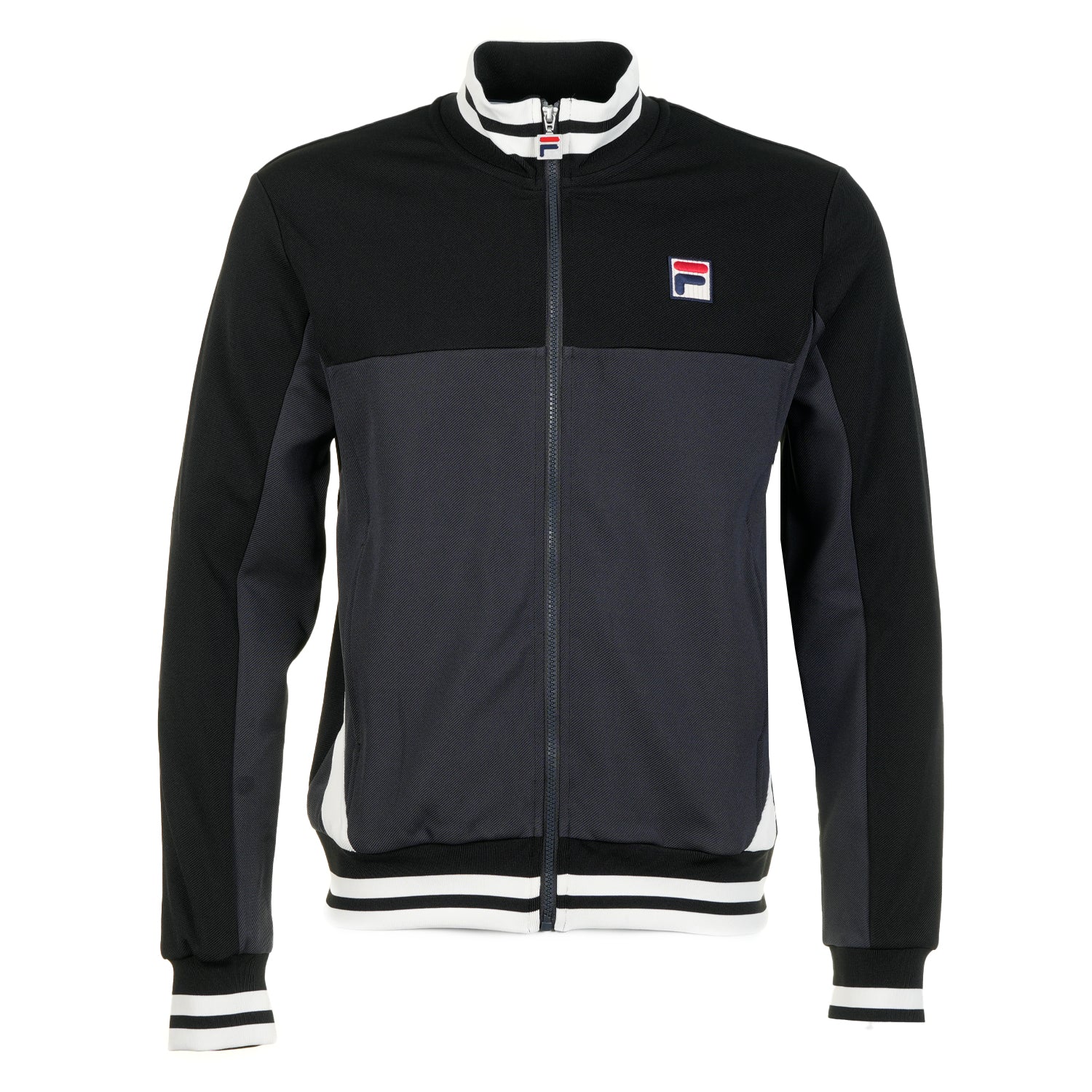 Tiebreaker Track Top Black Charcoal Gardenia