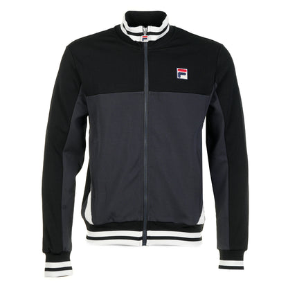 Tiebreaker Track Top Black Charcoal Gardenia