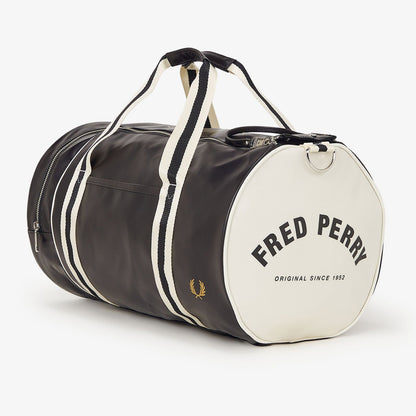 fred perry Classic Barrel Bag Black Ecru