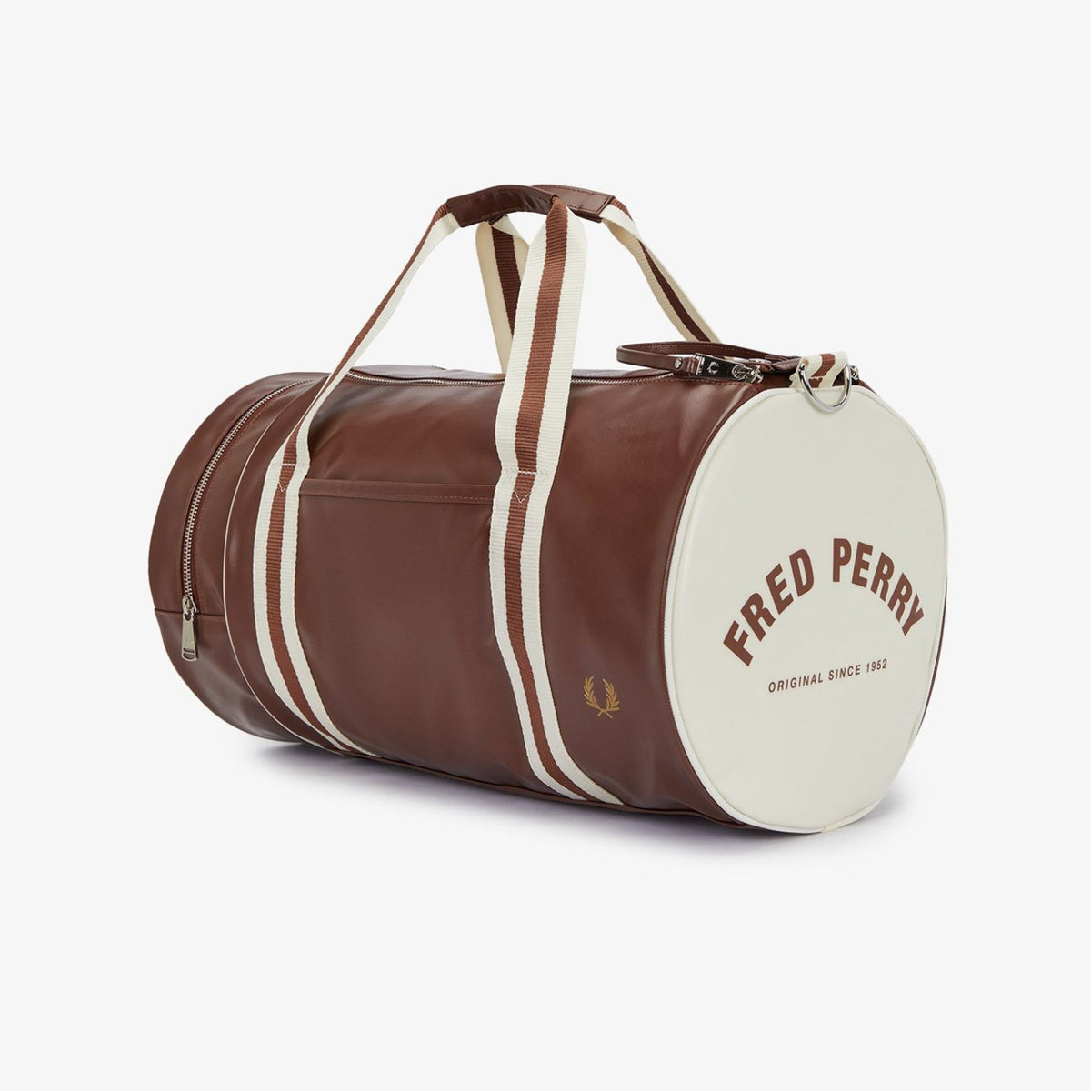 fred perry Classic Barrel Bag Tan Ecru