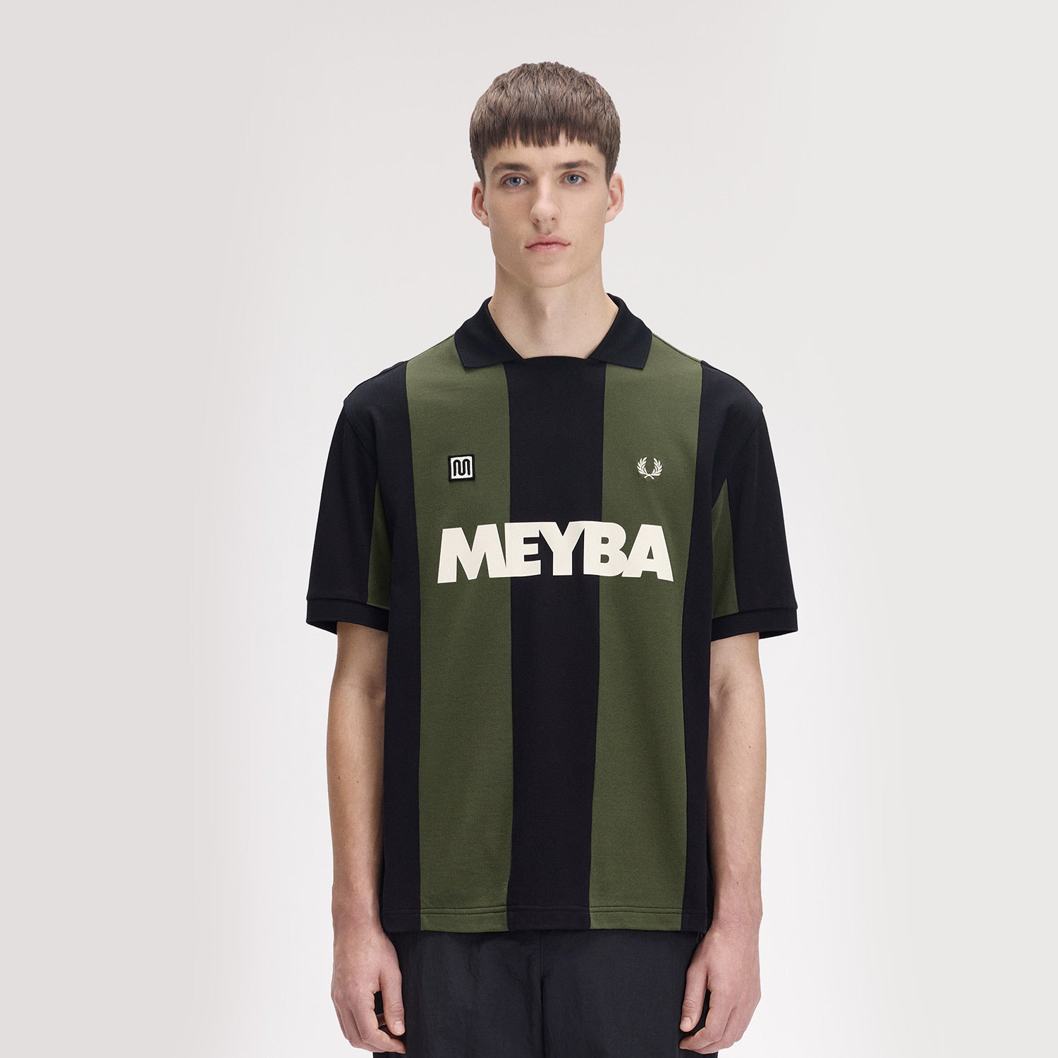 Fred Perry Meyba Cut And Sew Polo Shirt Black