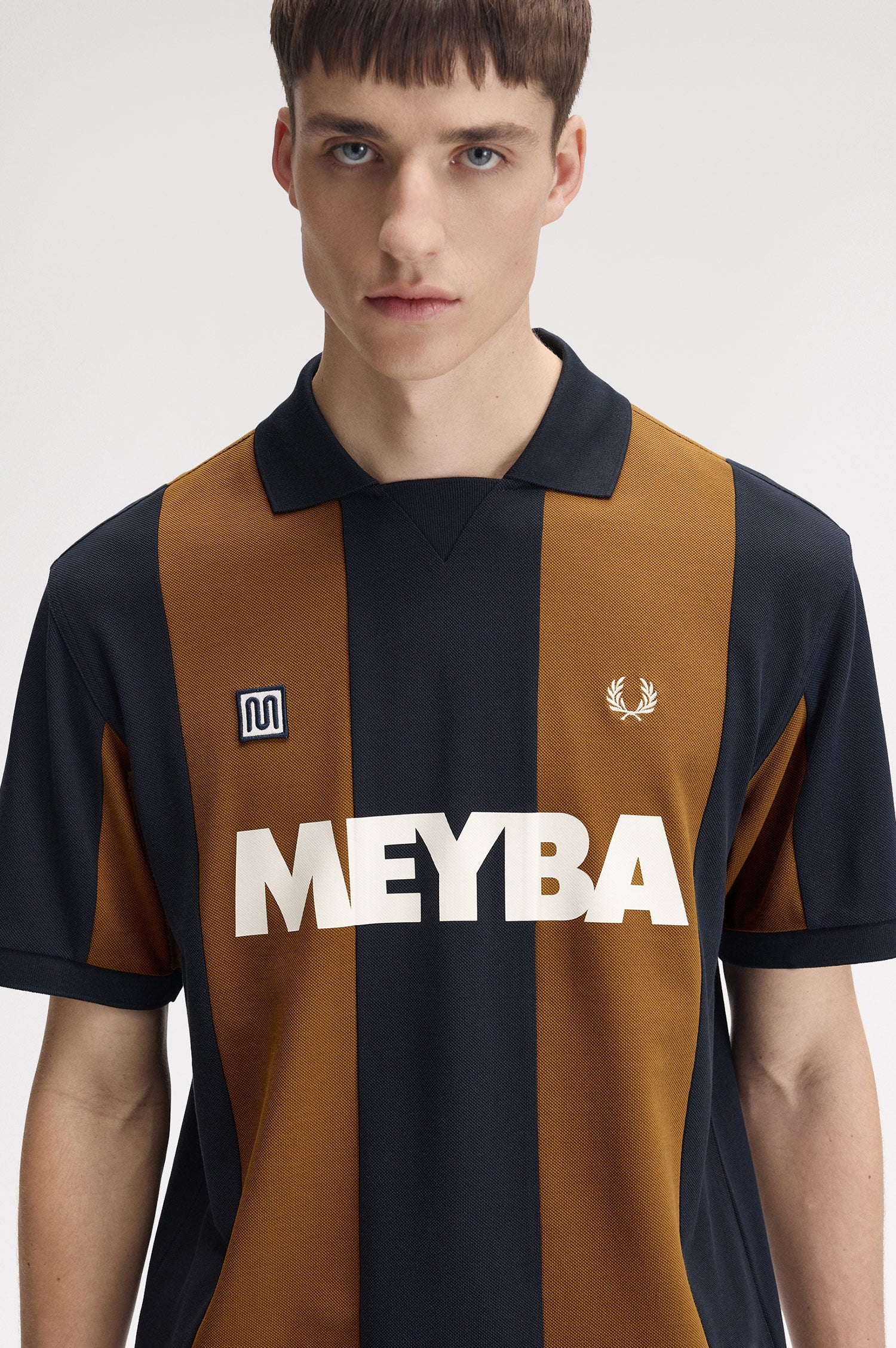 Meyba Cut And Sew Polo Shirt Navy