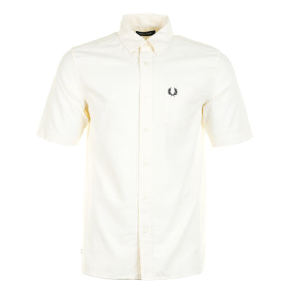 fred perry Short Sleeve Oxford Shirt Ecru / Black