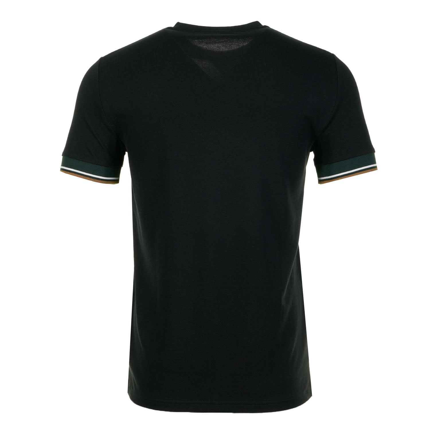 Tipped Cuff Pique T Shirt Black