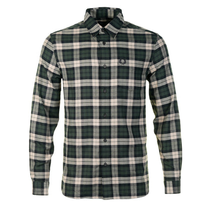 Long Sleeve Brushed Twill Tartan Shirt Court Green