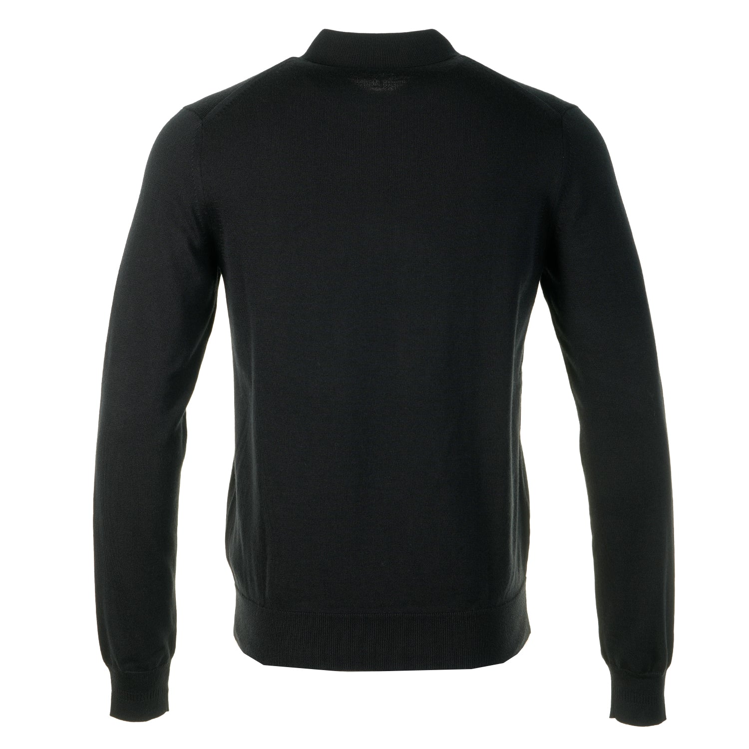 Knitted Long Sleeve Polo Shirt Black