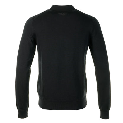 Knitted Long Sleeve Polo Shirt Black