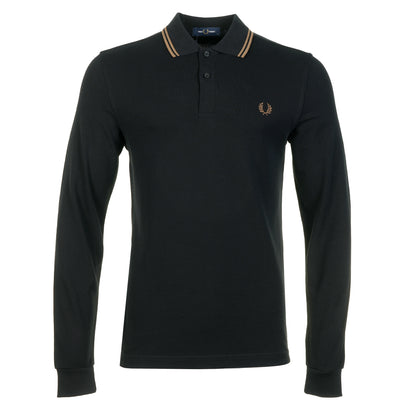 Long Sleeve Twin Tipped Polo Shirt Black Shadestone