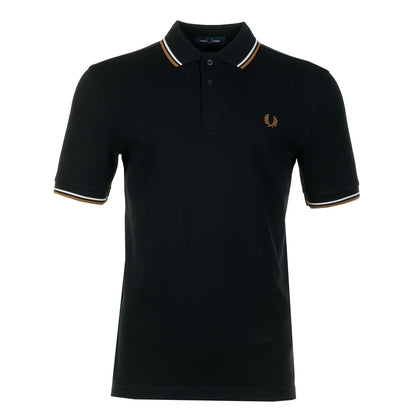 Short Sleeve Twin Tipped Polo Shirt Black