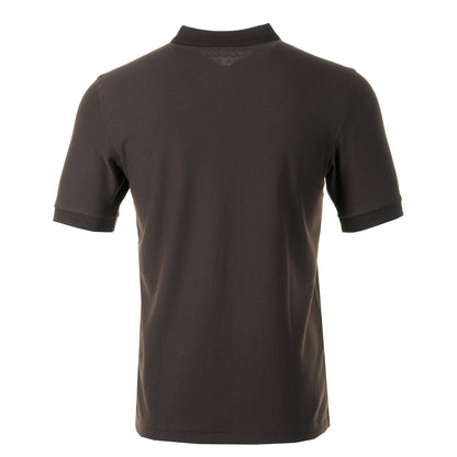 Crepe Pique Zip Neck Polo Shirt Rich Brown