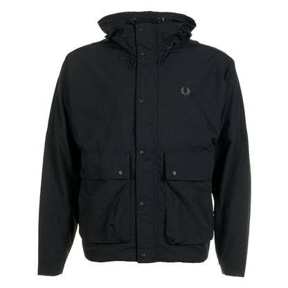 Cropped Ripstop Parka Black