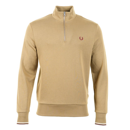 Half Zip Sweatshirt Bronze / Ecru / Oxblood