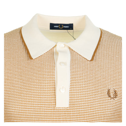 Tonic Waffle Knitted Polo Shirt Ecru