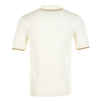 REverse of Fred Perry Tonic Waffle Knitted Polo Shirt Ecru