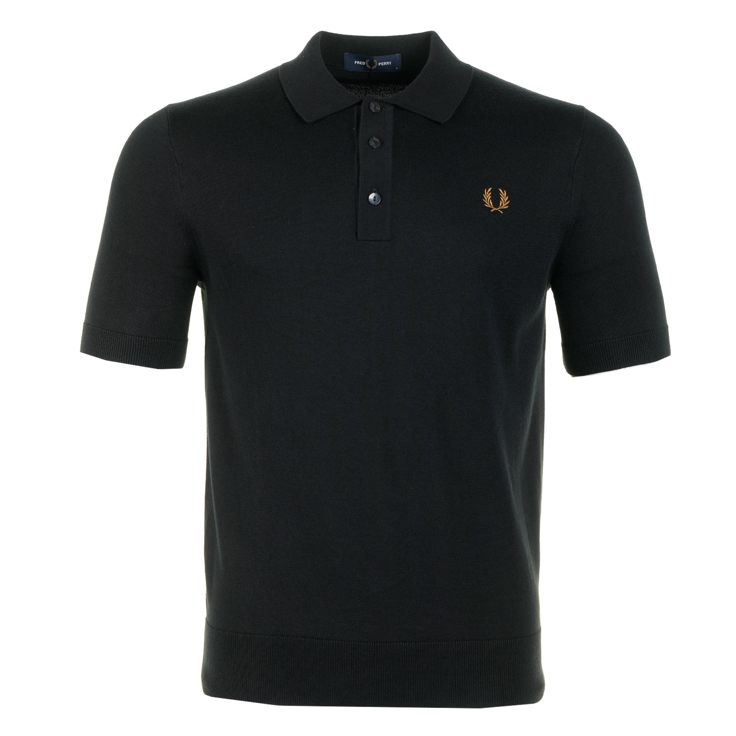 Short Sleeve Cotton Knitted Polo Shirt Black
