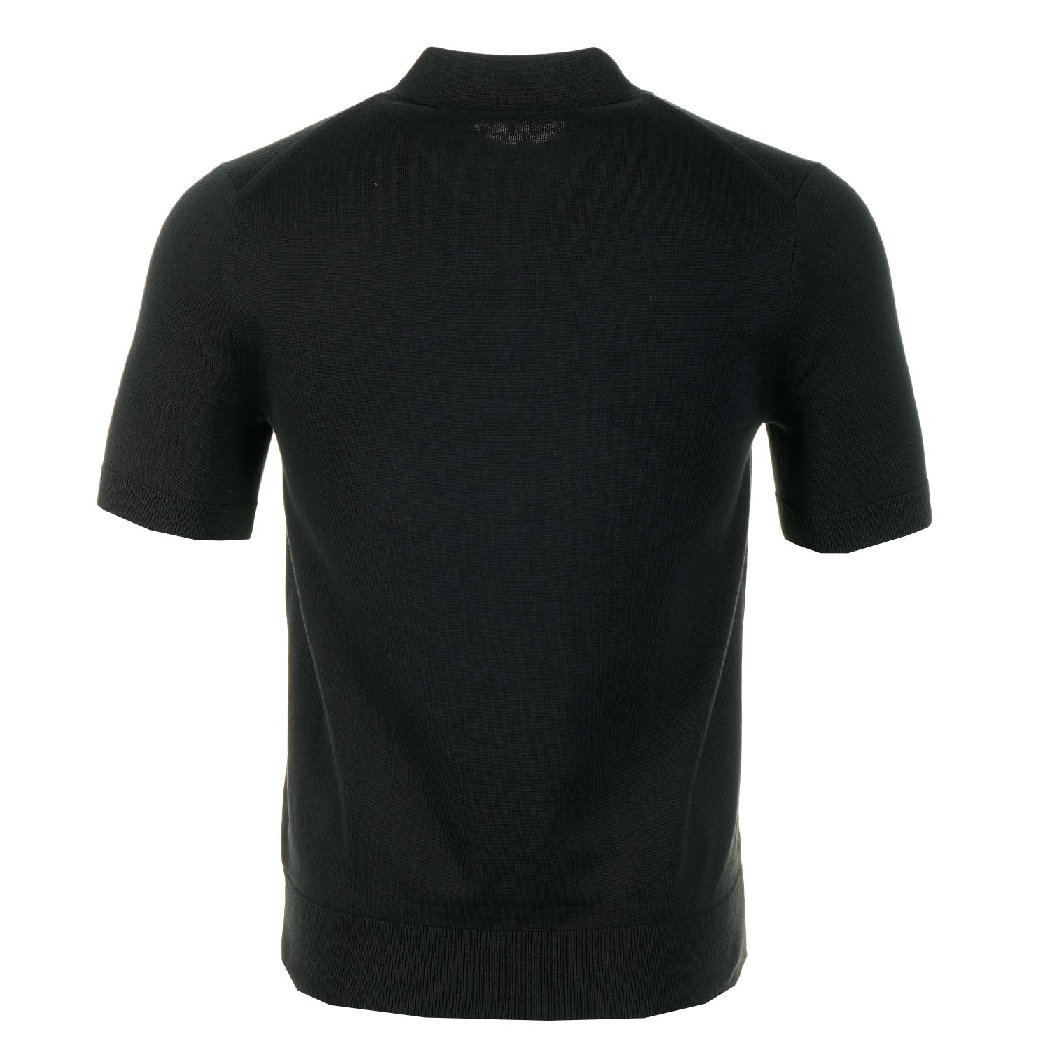 Short Sleeve Cotton Knitted Polo Shirt Black