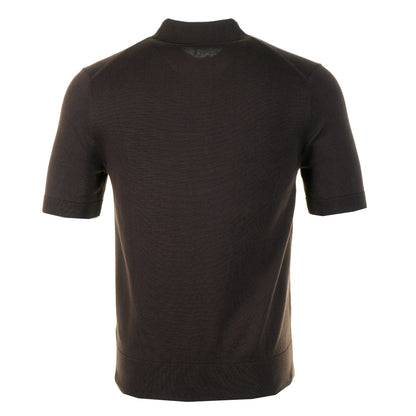 Short Sleeve Cotton Knitted Polo Shirt Rich Brown