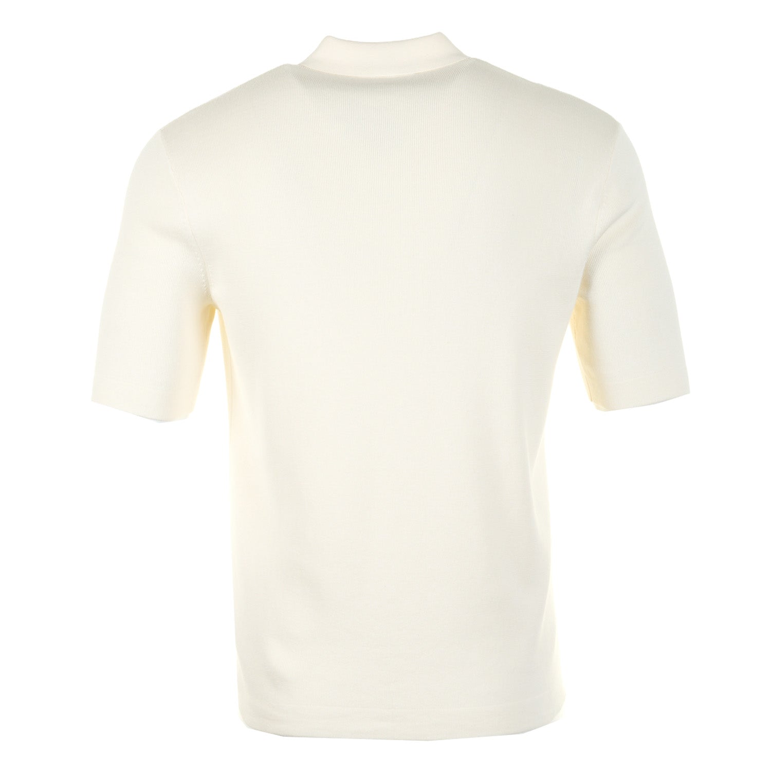 Knitted Tonal Vertical Stripe Shirt Ecru