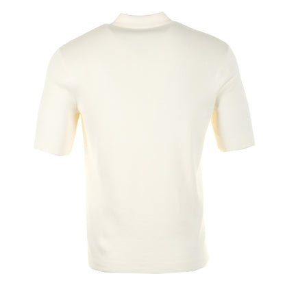 Knitted Tonal Vertical Stripe Shirt Ecru
