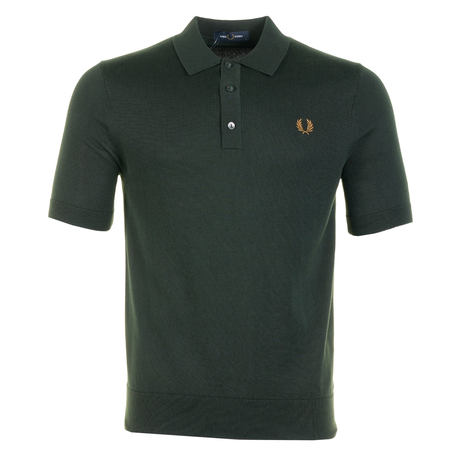 Short Sleeve Cotton Knitted Polo Shirt Night Green