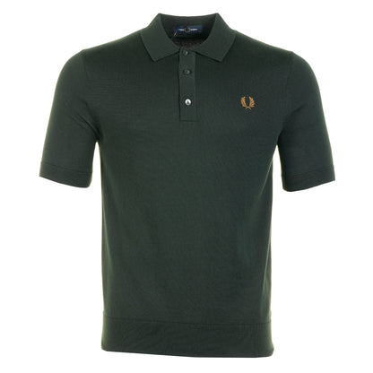 Short Sleeve Cotton Knitted Polo Shirt Night Green